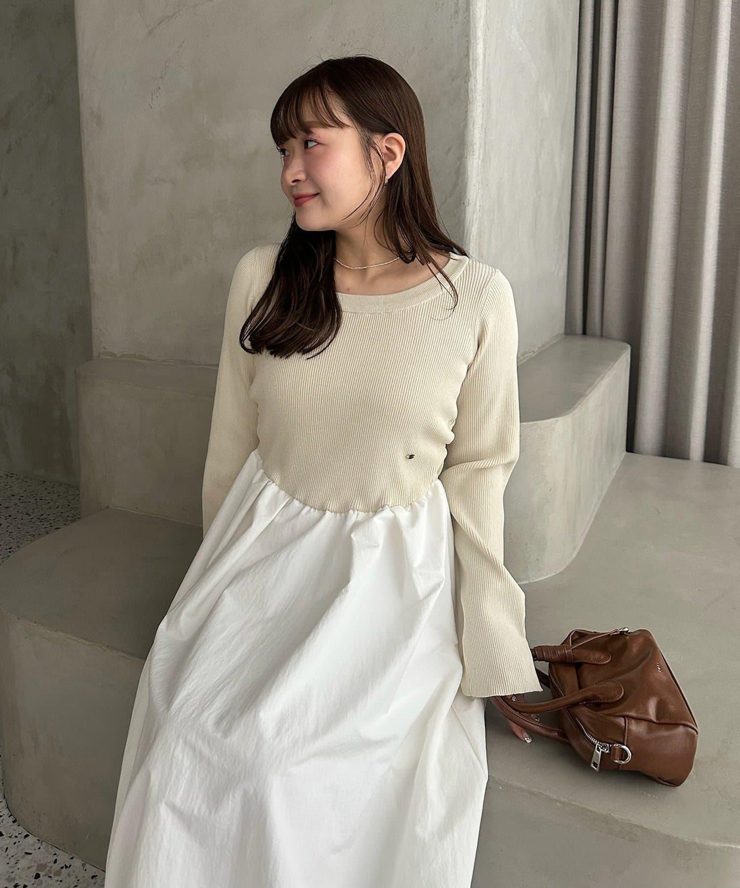 【@__misa__03企劃】帶飾牌拼接連衣裙