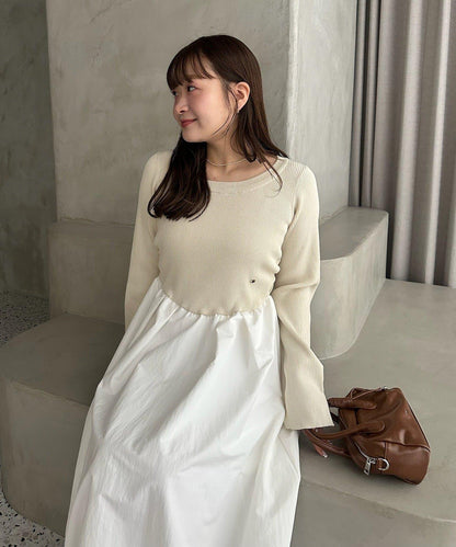 【@__misa__03企劃】帶飾牌拼接連衣裙