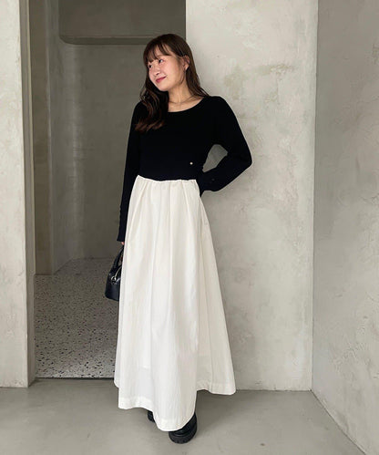 【@__misa__03企劃】帶飾牌拼接連衣裙