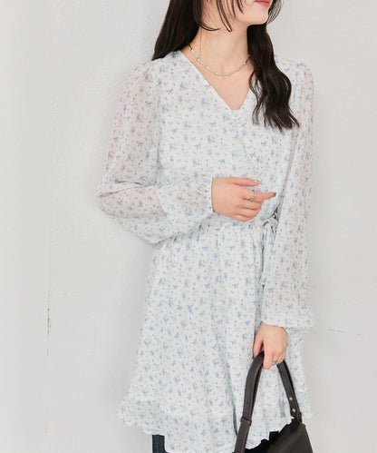 裹身花卉迷你連衣裙