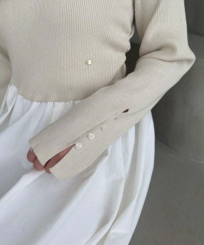 【@__misa__03企劃】帶飾牌拼接連衣裙