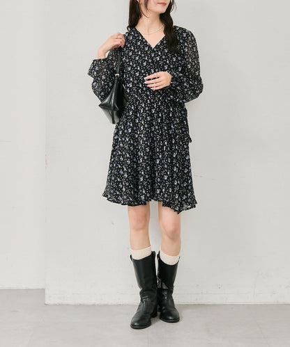 裹身花卉迷你連衣裙