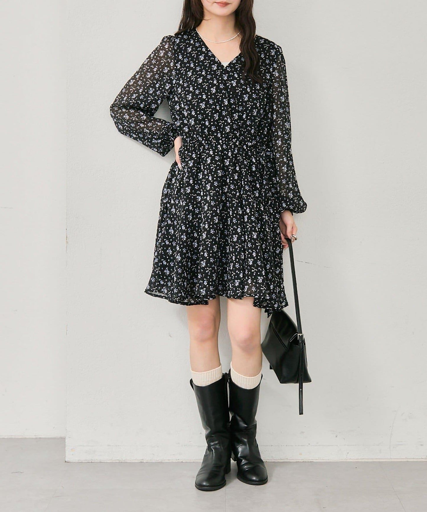 裹身花卉迷你連衣裙