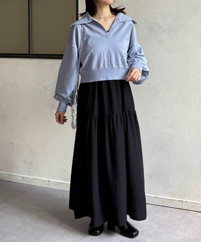 帶領針織套裝吊帶連衣裙