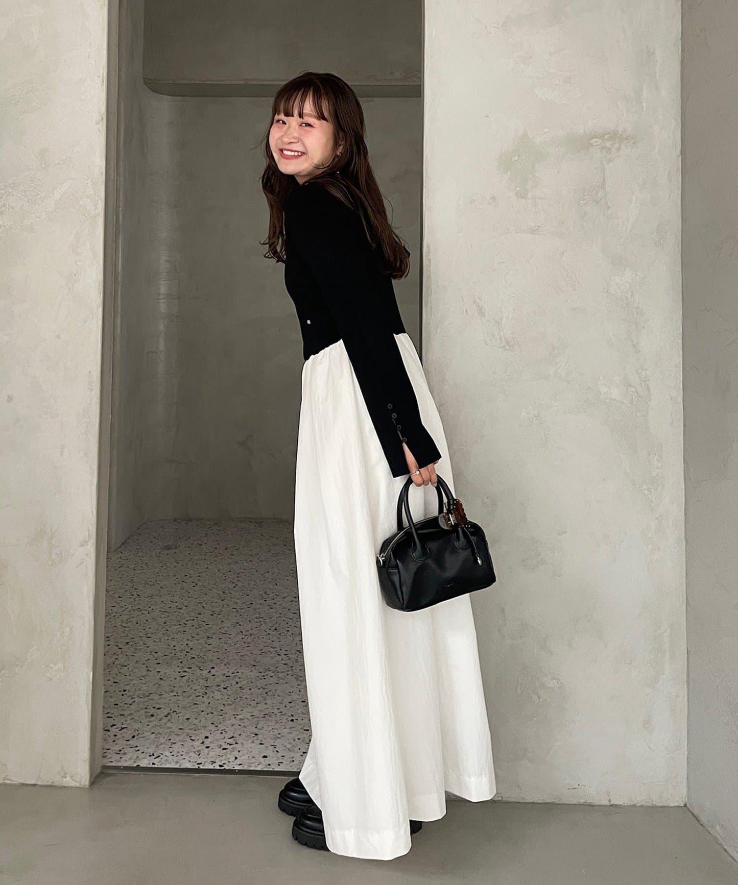 【@__misa__03企劃】帶飾牌拼接連衣裙