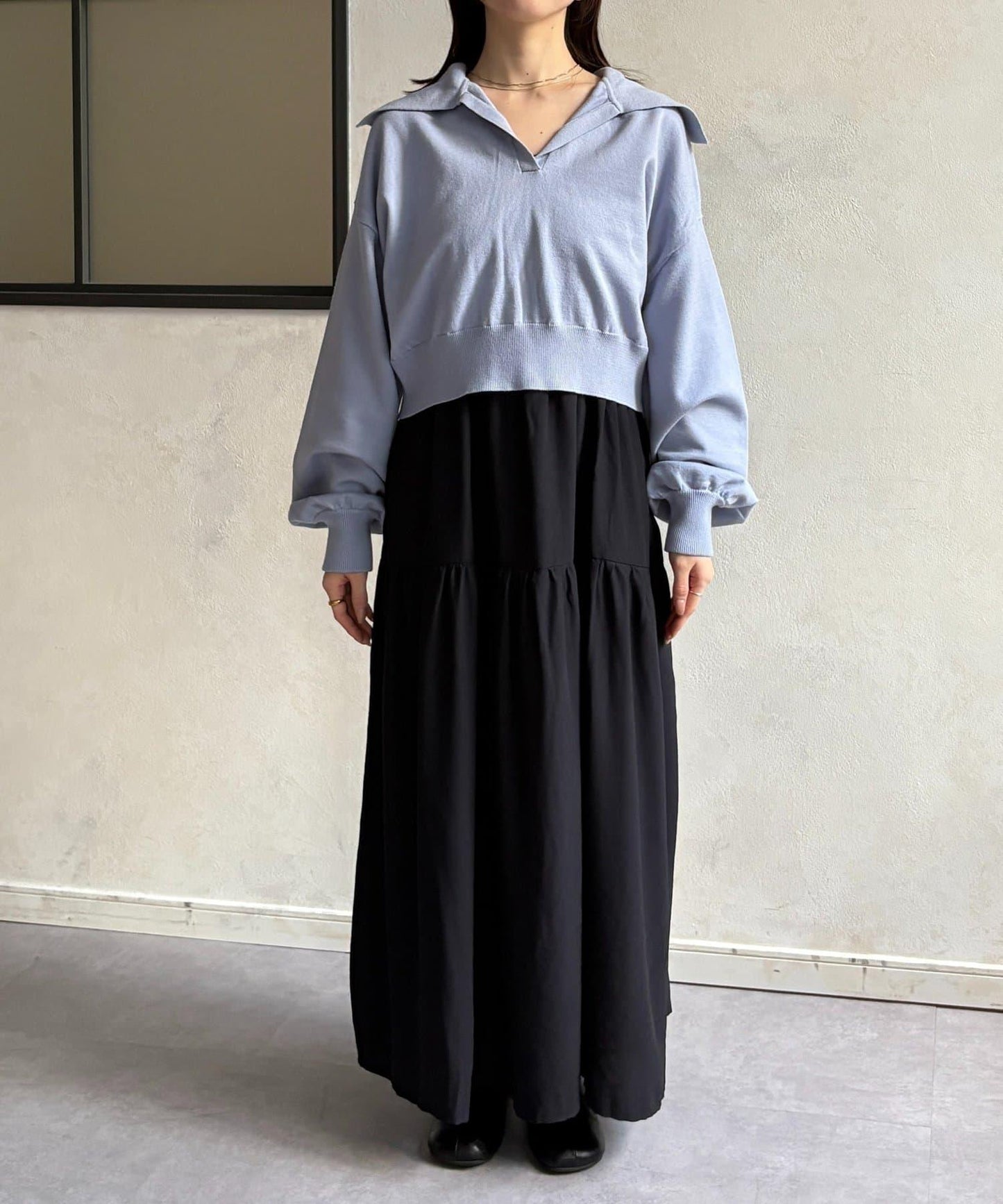 帶領針織套裝吊帶連衣裙