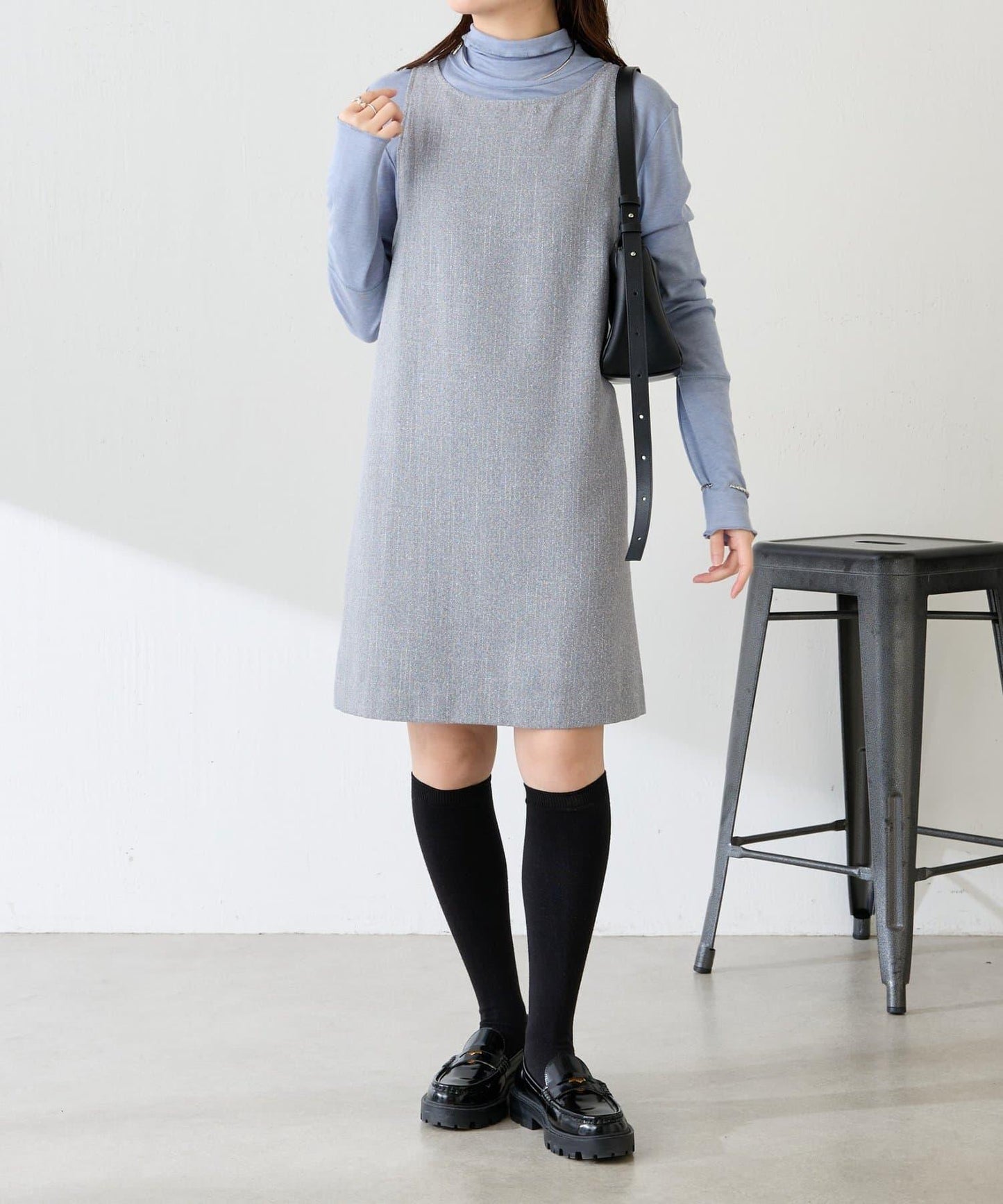 褶皺迷你連衣裙/套裝