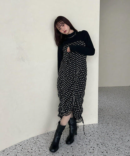 抽繩花卉吊帶連衣裙