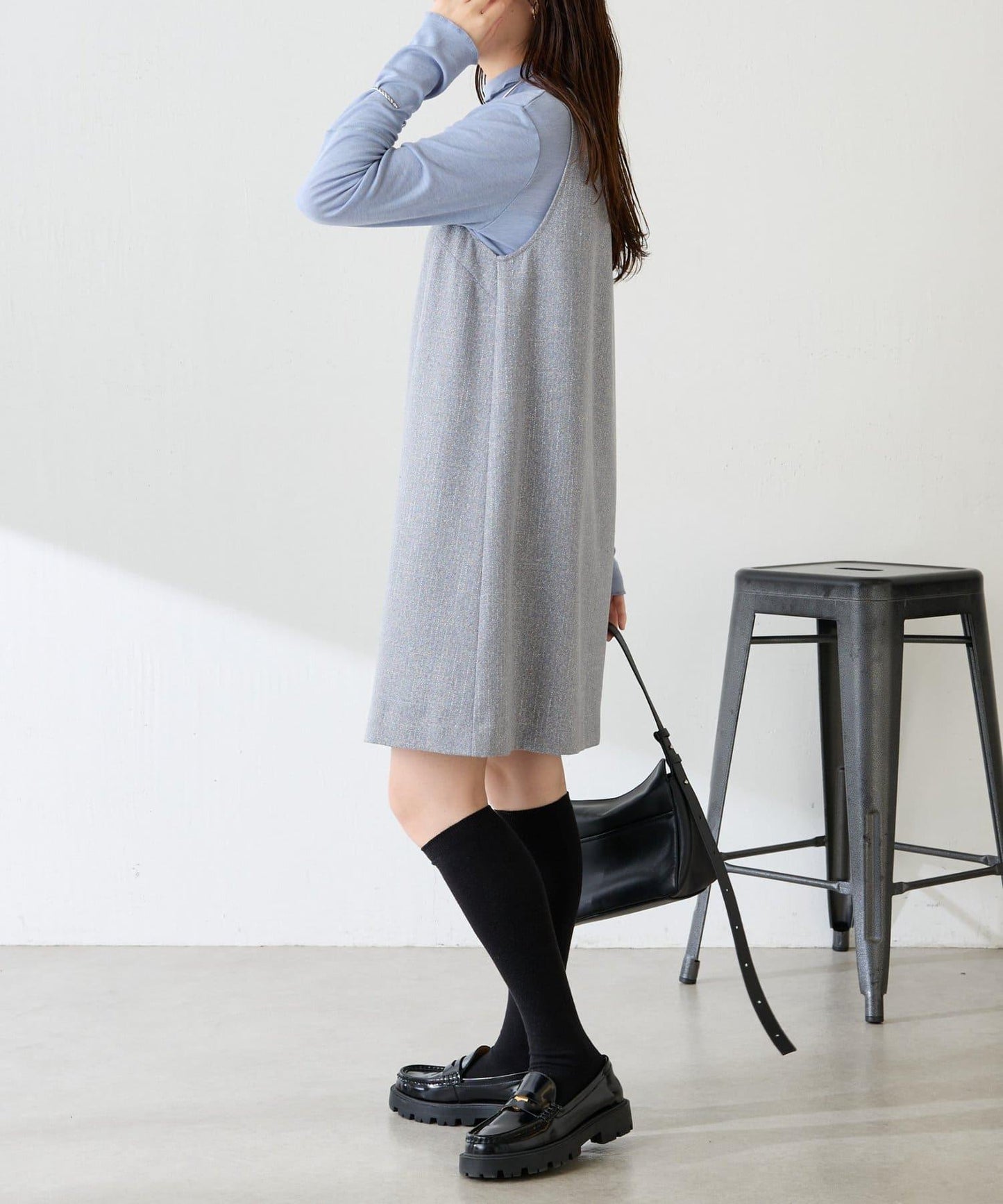 褶皺迷你連衣裙/套裝