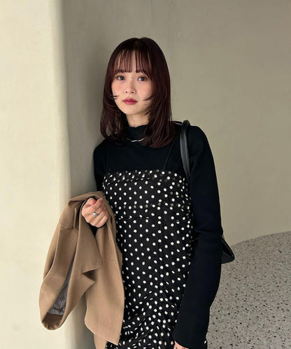 抽繩花卉吊帶連衣裙