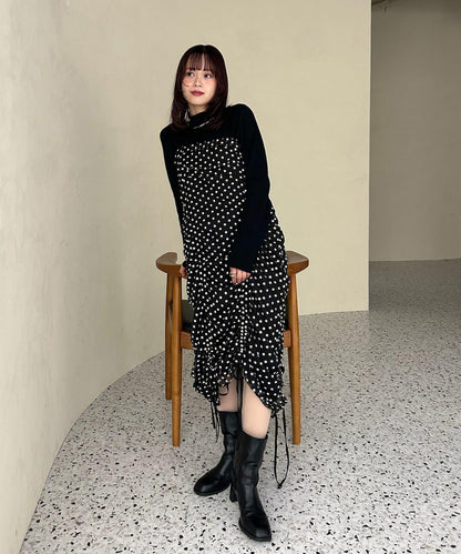 抽繩花卉吊帶連衣裙