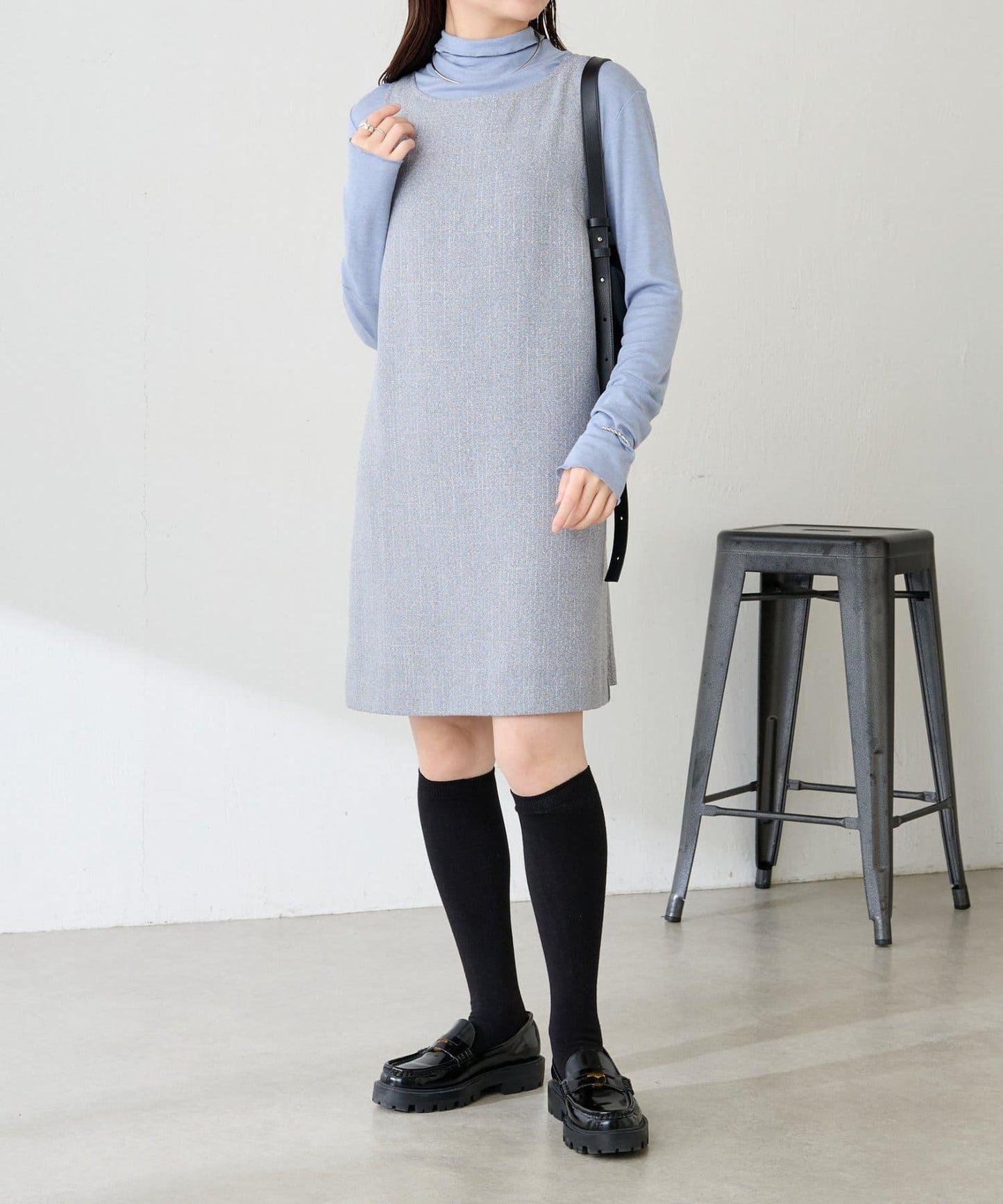 褶皺迷你連衣裙/套裝