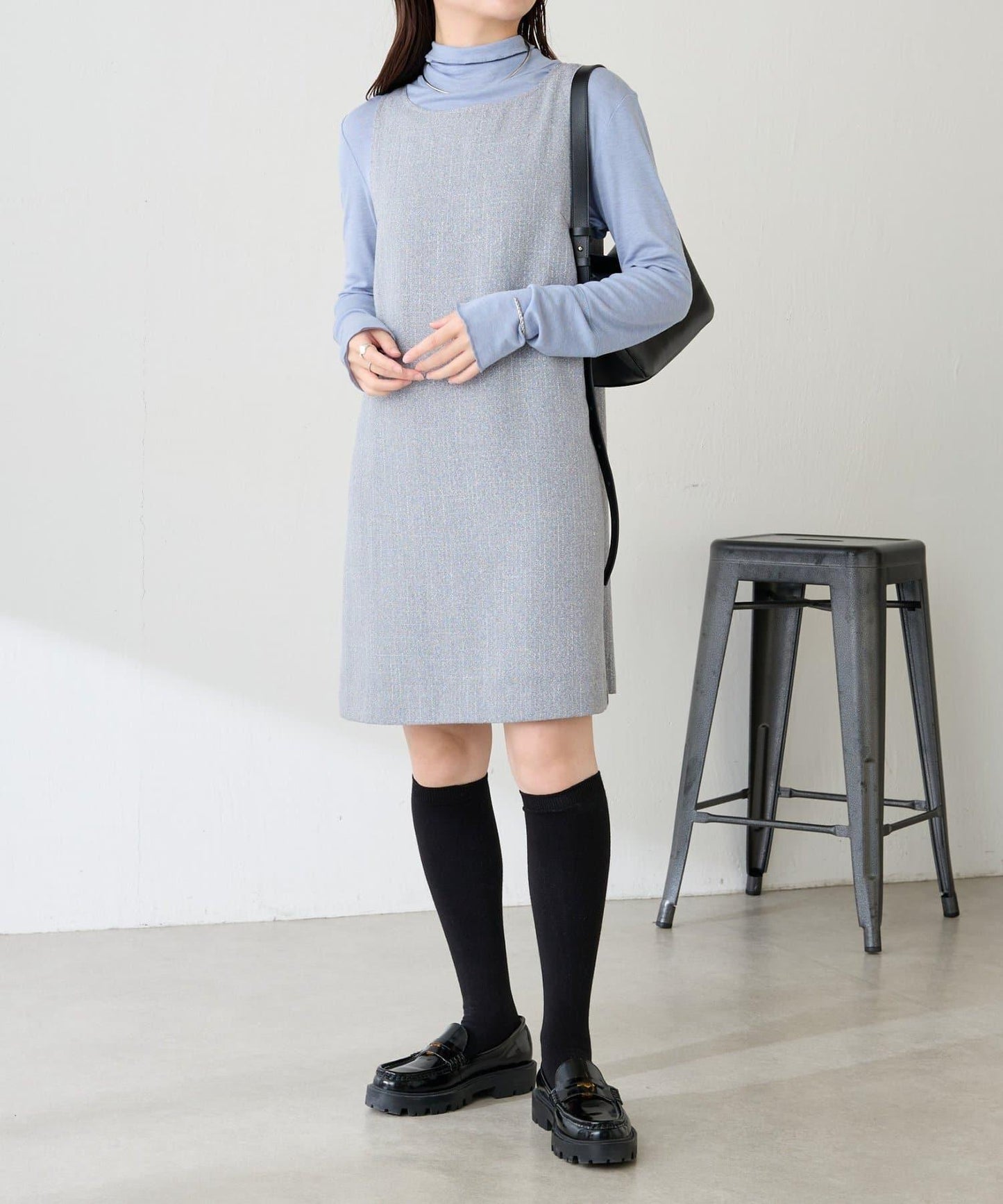 褶皺迷你連衣裙/套裝