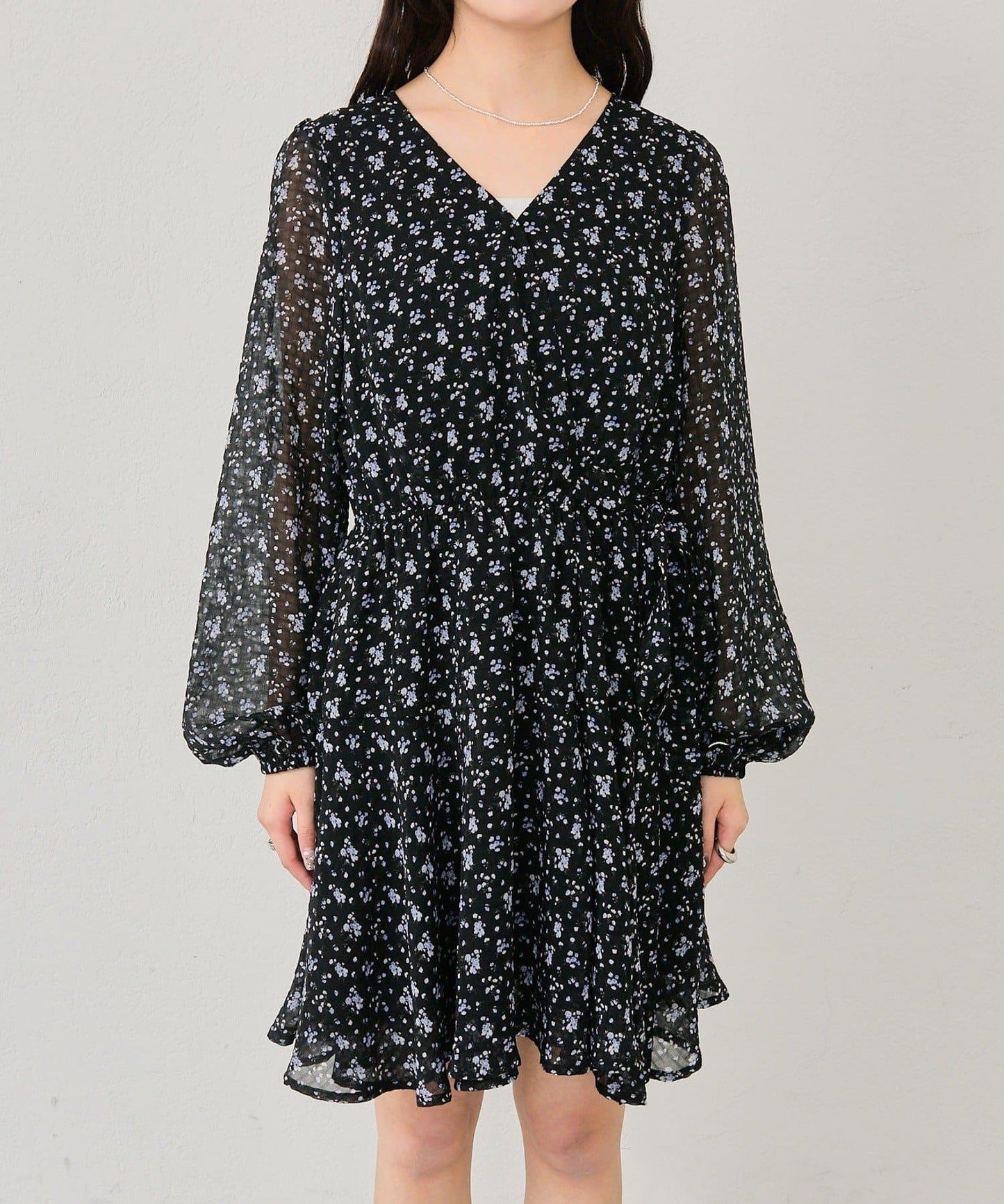 裹身花卉迷你連衣裙