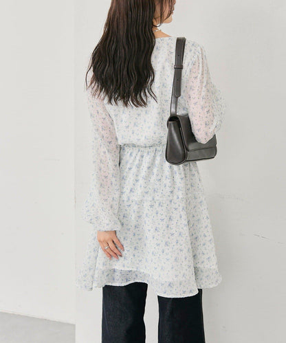 裹身花卉迷你連衣裙