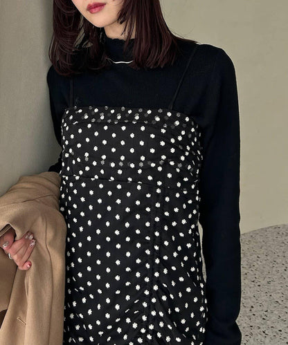 抽繩花卉吊帶連衣裙