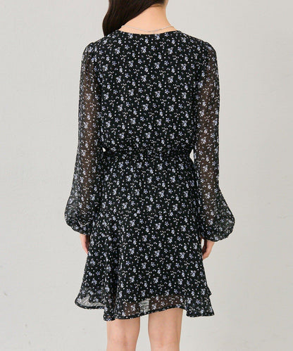 裹身花卉迷你連衣裙