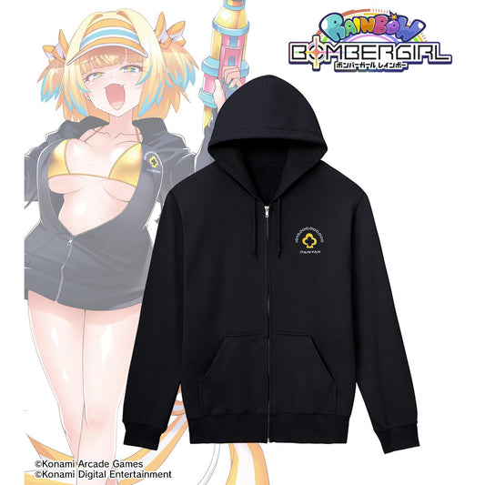彩虹炸彈女孩 (尺碼/XL) 新繪松果泳裝版 刺繡全拉鍊連帽衛衣男女同款