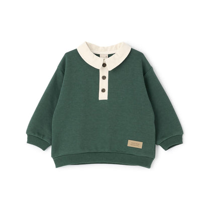 拼色帶領加絨衛衣