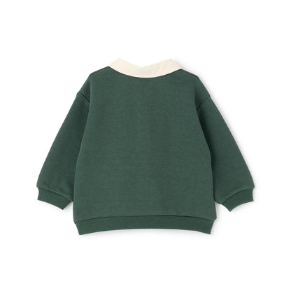 拼色帶領加絨衛衣