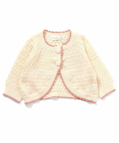 鏤空拼色針織開衫_可機洗