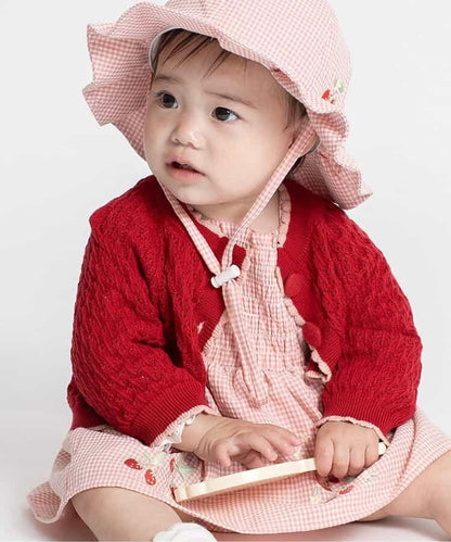 鏤空拼色針織開衫_可機洗