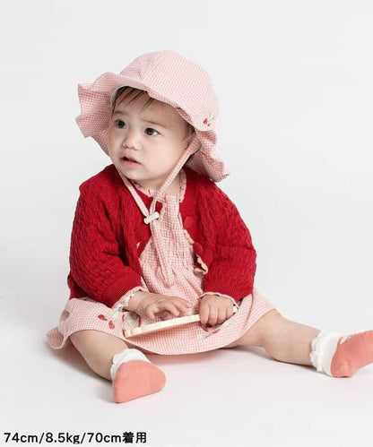 鏤空拼色針織開衫_可機洗