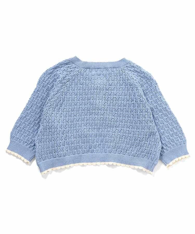 鏤空拼色針織開衫_可機洗