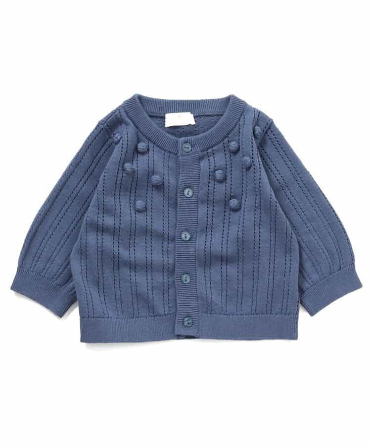 鏤空編織爆米花針織開衫_可機洗