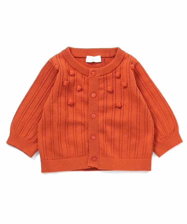 鏤空編織爆米花針織開衫_可機洗