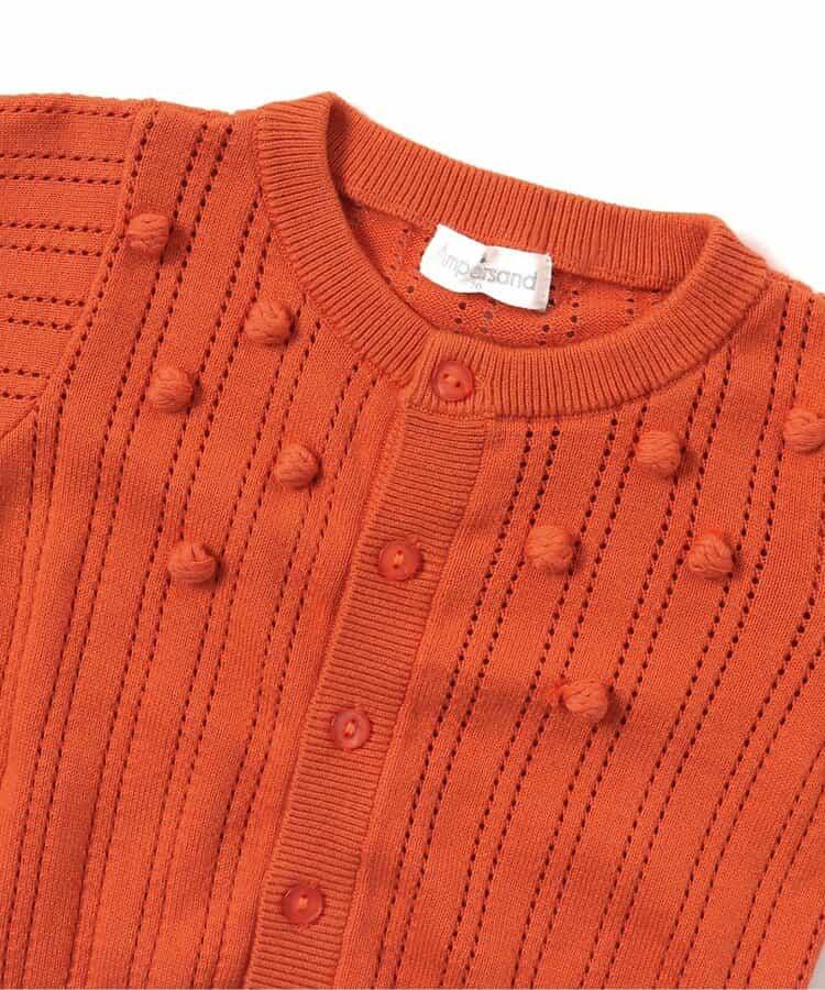 鏤空編織爆米花針織開衫_可機洗