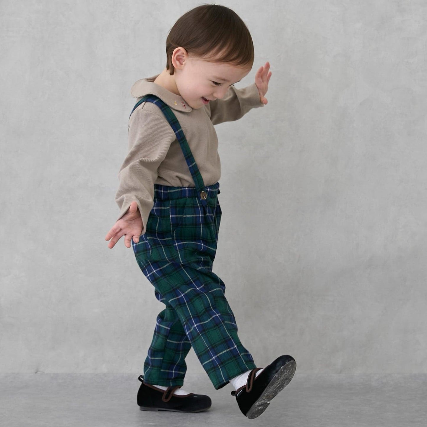 帶領長袖T恤+帶揹帶褲套裝