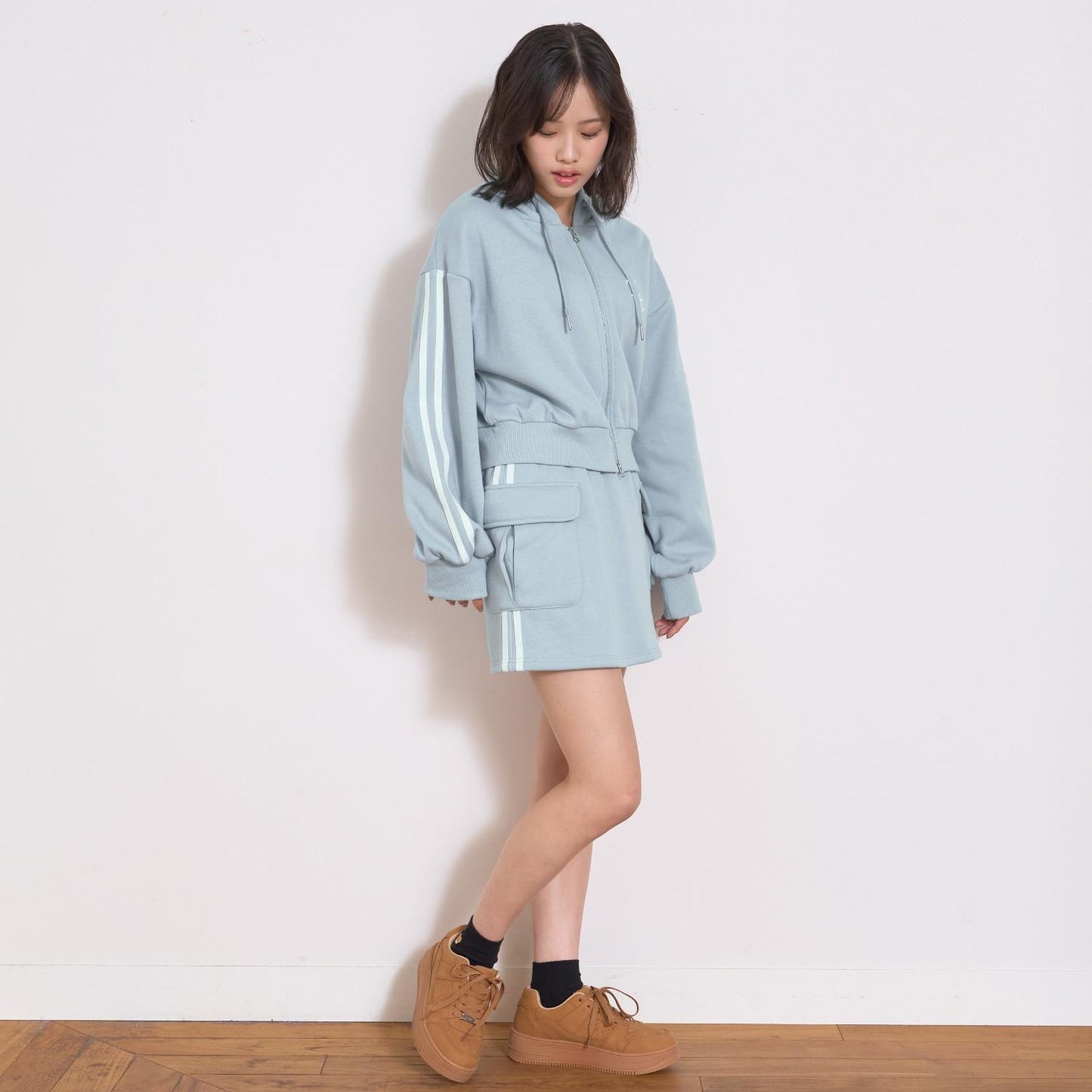 【LTXC/裡シャギー】拉鍊連帽衛衣套裝