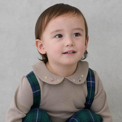 帶領長袖T恤+帶揹帶褲套裝