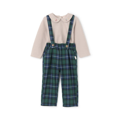 帶領長袖T恤+帶揹帶褲套裝