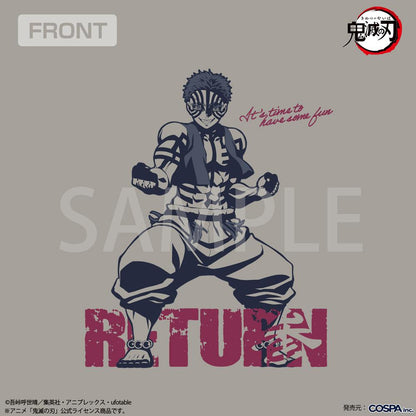 《鬼滅之刃》 S碼 上弦之三 猗窩座 T恤/淺灰色