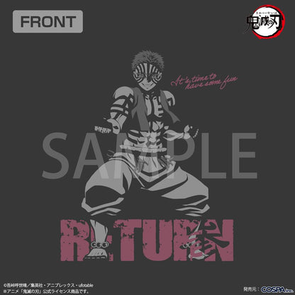 《鬼滅之刃》 L碼 上弦之三 猗窩座 T恤/墨黑