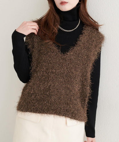 【natural couture】羽毛紗V領背心