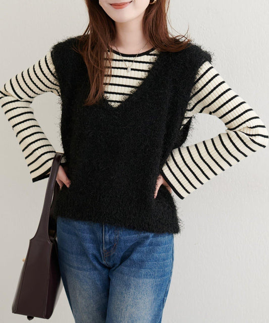 【natural couture】羽毛紗V領背心