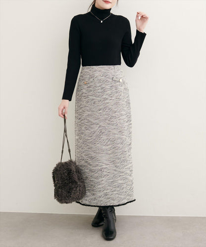【natural couture】彈力粗花呢修身半身裙