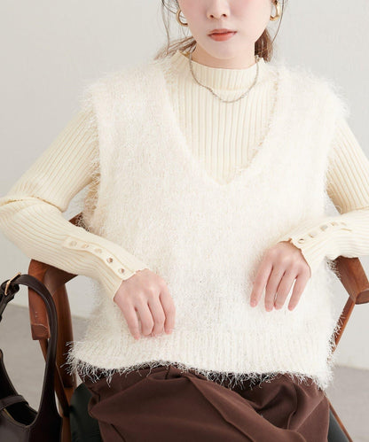 【natural couture】羽毛紗V領背心