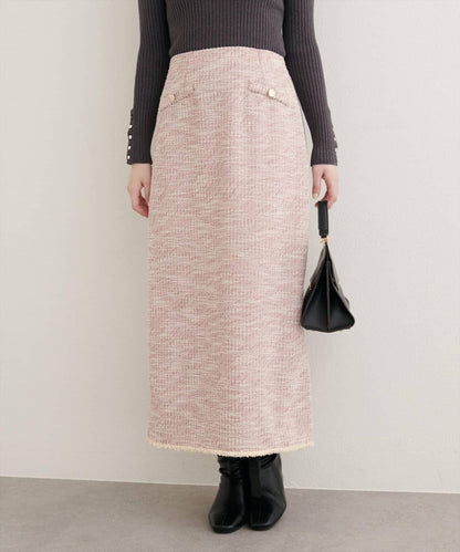 【natural couture】彈力粗花呢修身半身裙