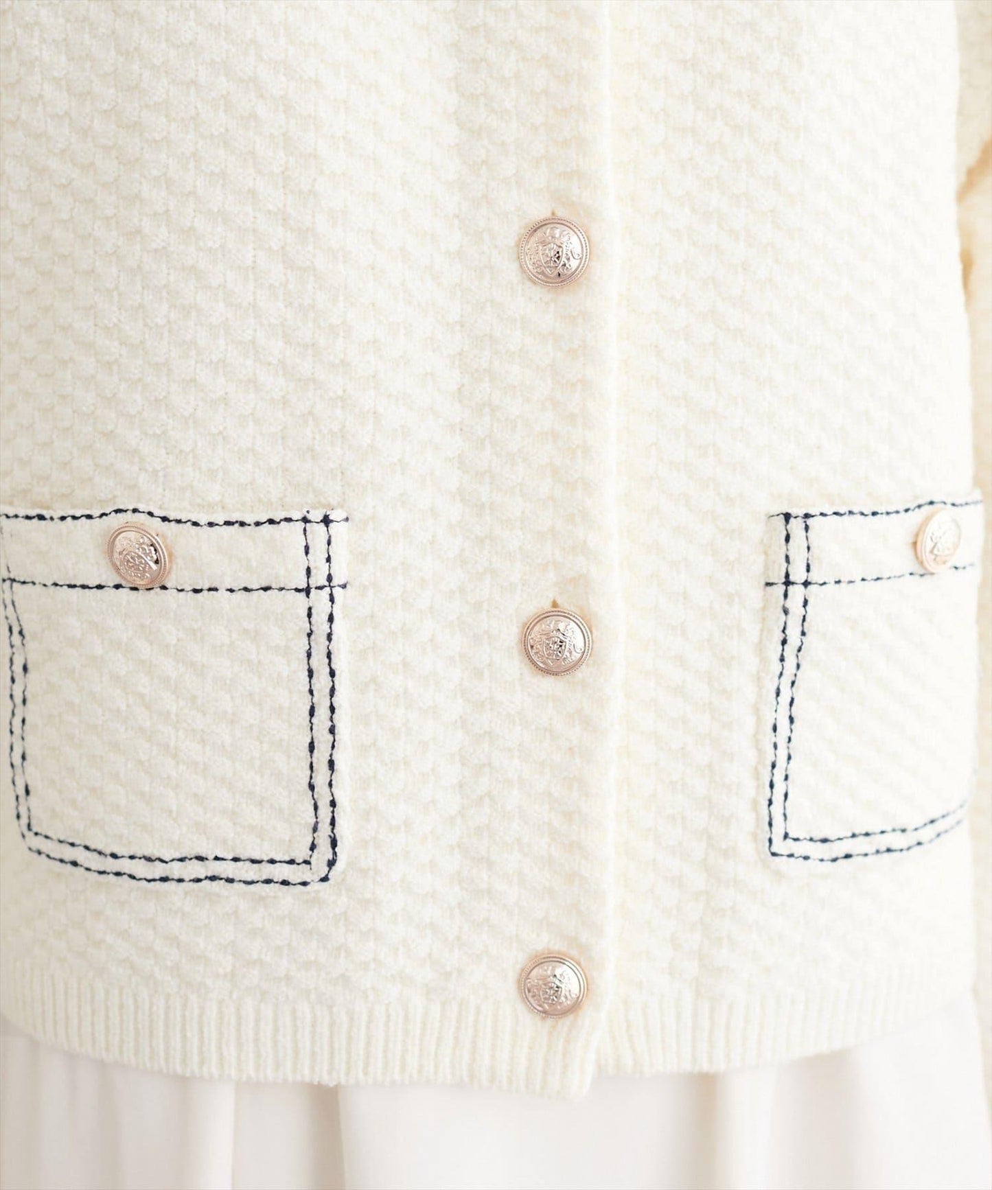 【natural couture】拼色縫線針織夾克