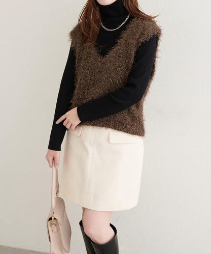 【natural couture】羽毛紗V領背心