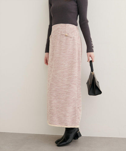 【natural couture】彈力粗花呢修身半身裙