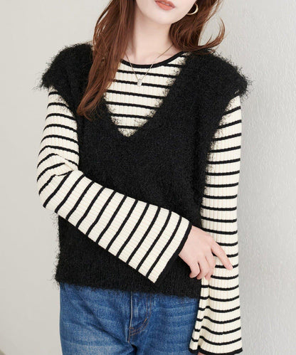 【natural couture】羽毛紗V領背心