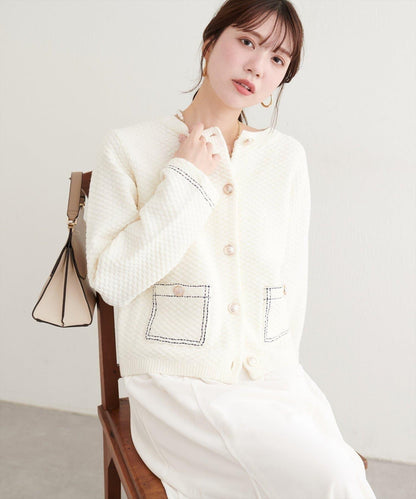 配色拼接針織夾克