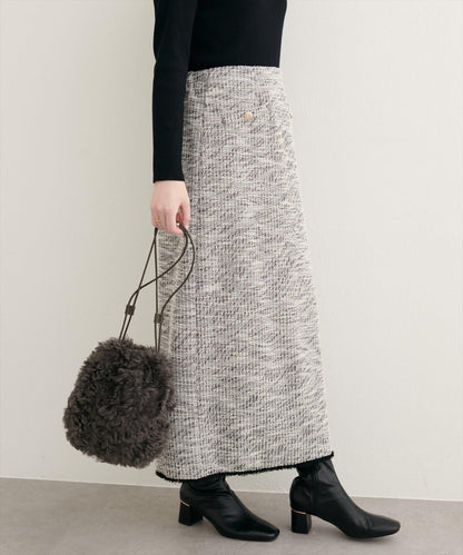 【natural couture】彈力粗花呢修身半身裙