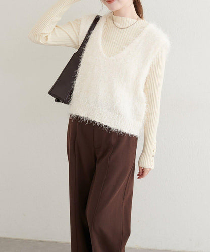 【natural couture】羽毛紗V領背心