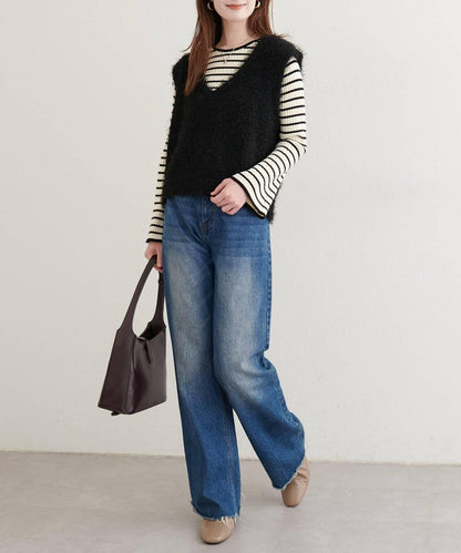 【natural couture】羽毛紗V領背心